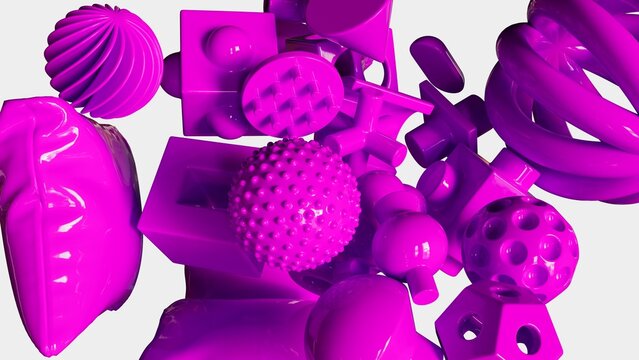 Abstract Magenta Plastics Composition No.2