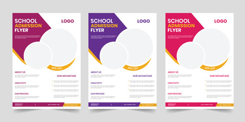 New trendy open school admission flyer and handout template