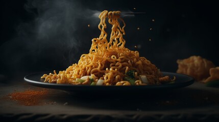 Generative AI mie goreng Cinematic food Photography 