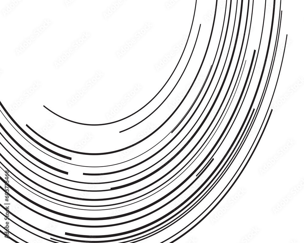 Poster design elements. curved many streak. abstract circular logo element on white background isolated. cr