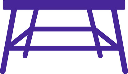 colorful isolated wooden tea table