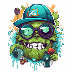 Virus Nerd Cartoon Illustration