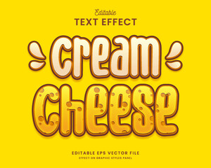 decorative cream cheese editable text effect vector design