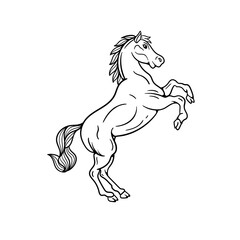 Fototapeta na wymiar Hand drawn illustration of traditional horse tattoo outline