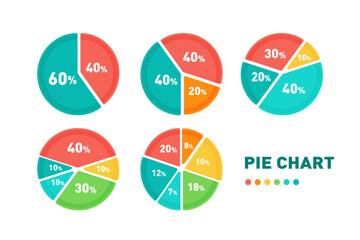 Infographic pie graph set.Infographic isometric puzzle circular template.report, business analytics, data