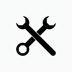 Wrench Icon. Repair, Setting. Mechanics, Maintenance Symbol for Design, Presentation, Website or Apps Elements  &ndash; Vector.      