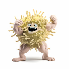 Microbe Monster Cartoon Illustration