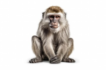 portrait of a young monkey isolated on white