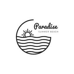 Vector adventure in paradise island logo vector