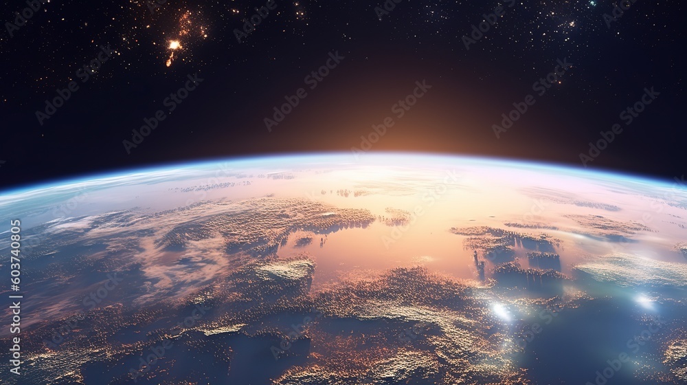 Aufkleber planet earth, part of the solar system.generative ai