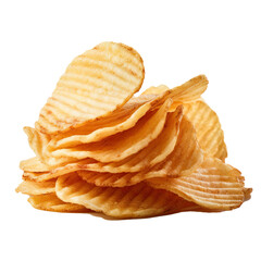Pile of potato chrispy chips snack 