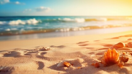 Fototapeta na wymiar Perfect tropical beach landscape. Vacation holidays background. Generative AI
