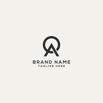Abstract AQ QA letter logo design. Flat vector logo design template element.