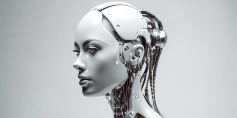 Portrait of a cyborg woman, generative AI