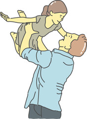 father play with her daughter