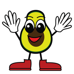 Fruit character vector illustration.