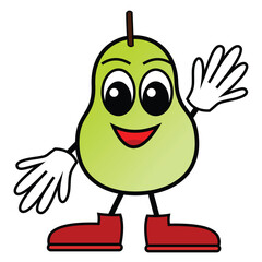 Fruit character vector illustration.