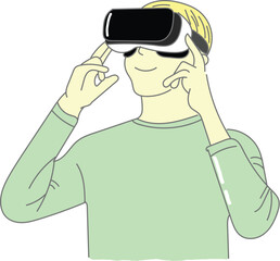 Obraz premium man with VR