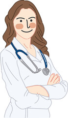 Fototapeta premium woman doctor with stethoscope