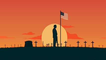 American USA Memorial Day Vector: Honoring the Fallen Heroes with Patriotic Graphics, USA Memorial Day Vector Illustrations: Commemorate the American Spirit with Patriotic Graphics
