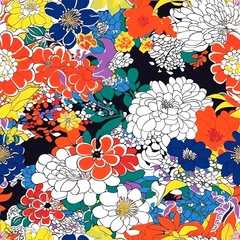 Abwaschbare Fototapete seamless floral pattern © TA