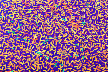 Fototapeta premium Celebration, party backgrounds concepts ideas with colorful confetti, streamers on white. Flat lay 