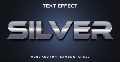Silver editable text effect	