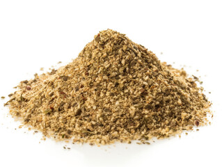pile of ground pepper isolated