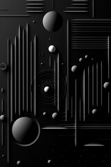 The high-quality 4k illustration has a dark and moody feel with abstract shapes, textures, and a black minimal background. (Generative AI)