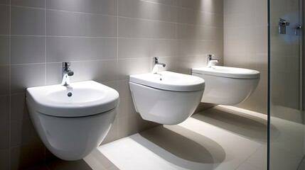 Naklejka na ściany i meble Modern toilet, generative ai