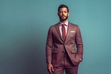 Fototapeta premium Man in suit, generative ai