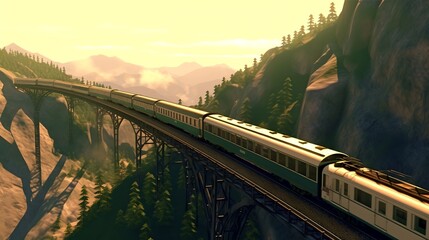 Fototapeta premium Train, generative AI