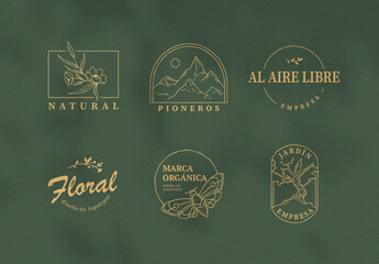 Conjunto de logotipos orgánicos