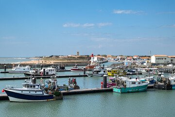 Fototapeta na wymiar Ile d’Oléron (Charente-Maritime, France), le port de pêche de la Cotinère à Saint-Pierre d'Oléron