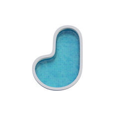 Swimming Pool 3D Alphabet or PNG Letters