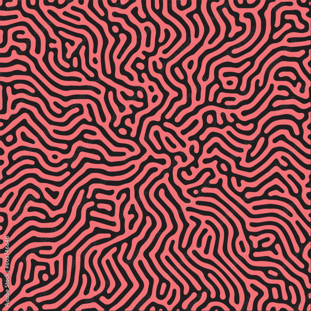 Aufkleber monochrome reaction diffusion organic wavy line shapes abstract turing pattern background