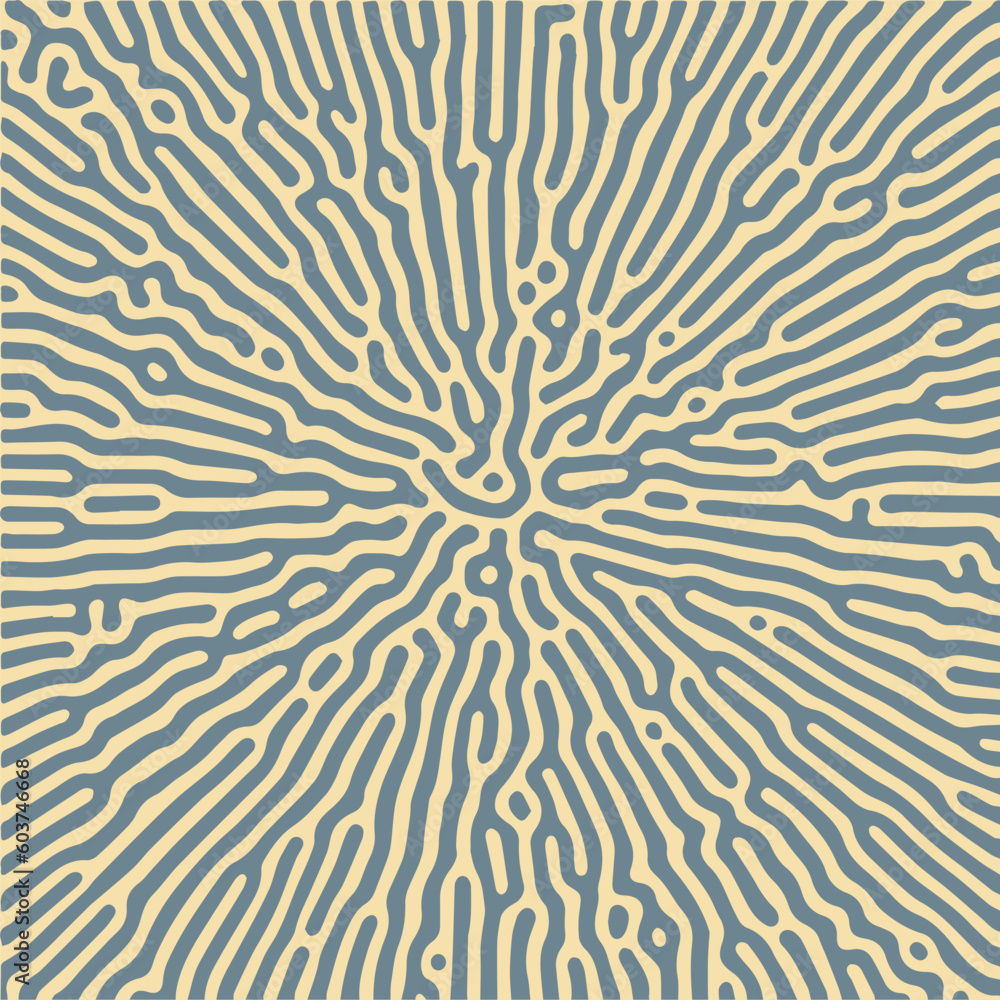 Poster monochrome organic abstract lines turing pattern background