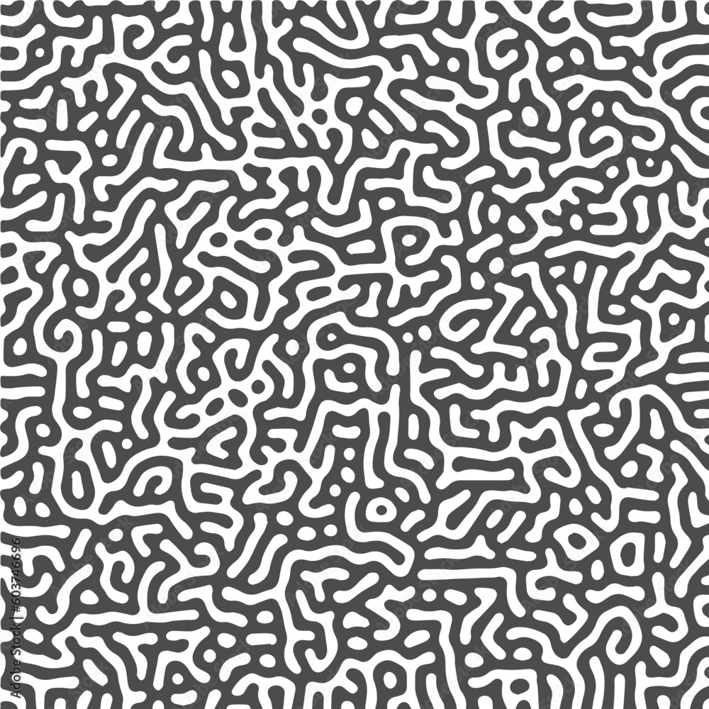 Poster monochrome reaction diffusion organic turing pattern background