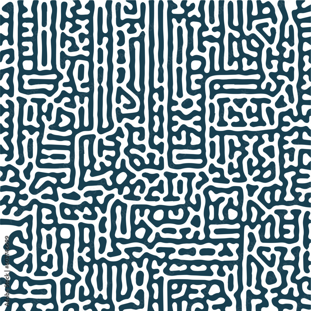 Poster monochrome organic abstract lines turing pattern background