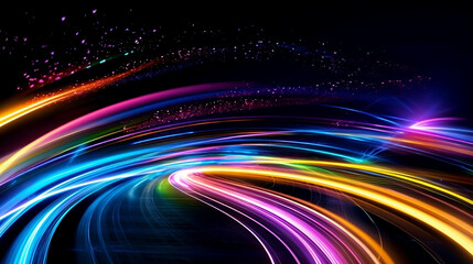 abstract fractal background, Light trail, neon lights, neon lights, vibrate, ignite Background Wallpaper