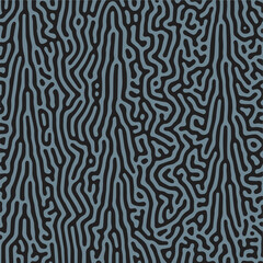 Monochrome reaction diffusion Organic wavy line shapes abstract turing pattern background