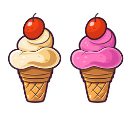 Gelato. Ice cream. Vector clipart.