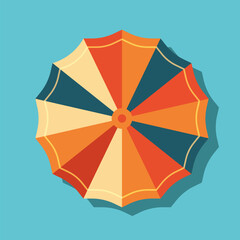 Parasol. Beach sunshade. Vector clipart isolated on white background.