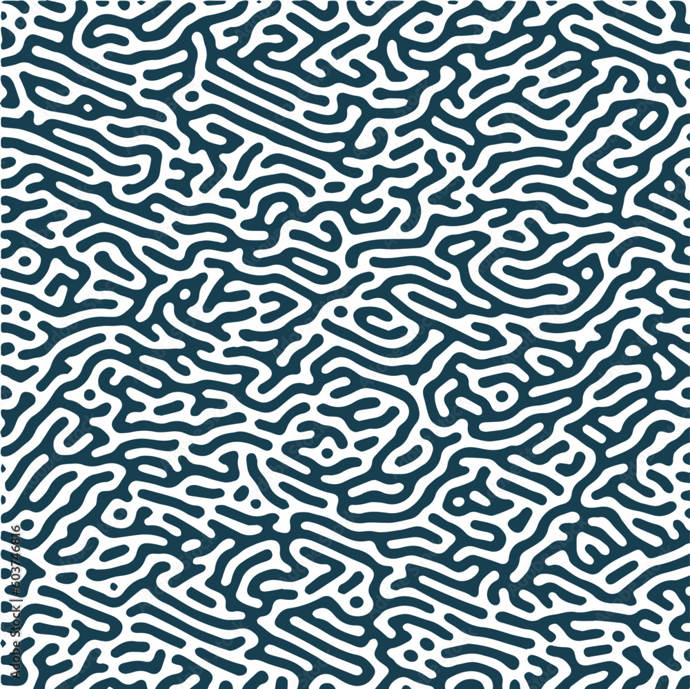 Poster monochrome organic abstract lines turing pattern background