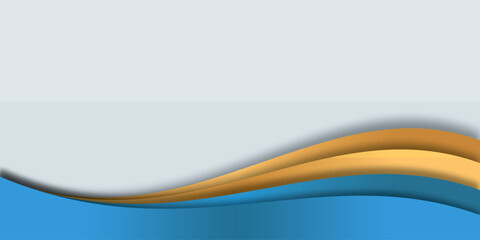 Abstract gold line on blue background