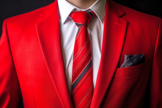 red men suit with tie generative ai