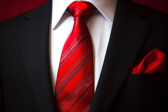Handsome Man Black Suit Red Tie Smiling Camera Isolated Black Stock Photo  by ©IgorVetushko 350791974