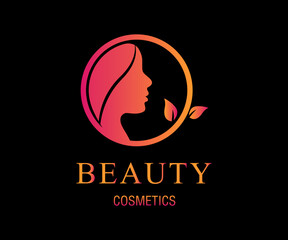 Woman face logo icon vector, Sexy symbol.  Vector illustration. Girl silhouettes for cosmetics, beauty, health, spa, and fashion themes Creative female icon Sexy silhouette of the head, spa logo
