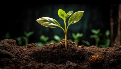 Fototapeta na wymiar A soil-grown plant. (Generative AI)