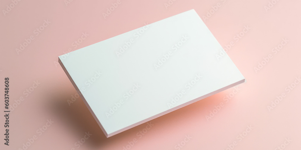Poster white empty paper mockup on pink background generative ai